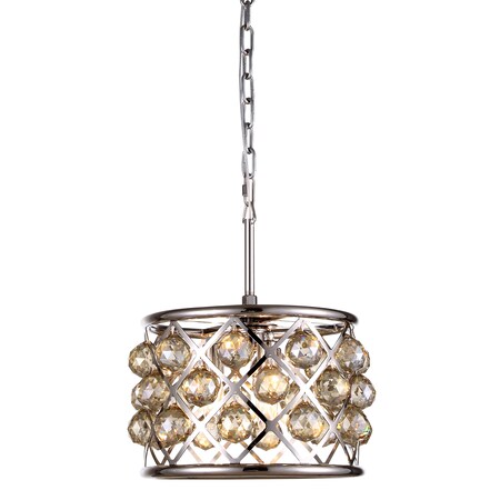 1214 Madison Collection Pendant Lamp D:12In H:9In Lt:3 Polished Nickel